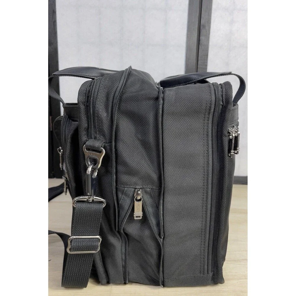 TUMI Black Ballistic Nylon Expandable Laptop Bag